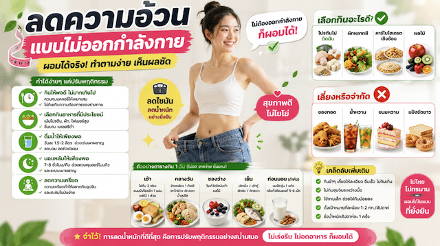 ลดความอ้วนแบบไม่ออกกําลังกาย
